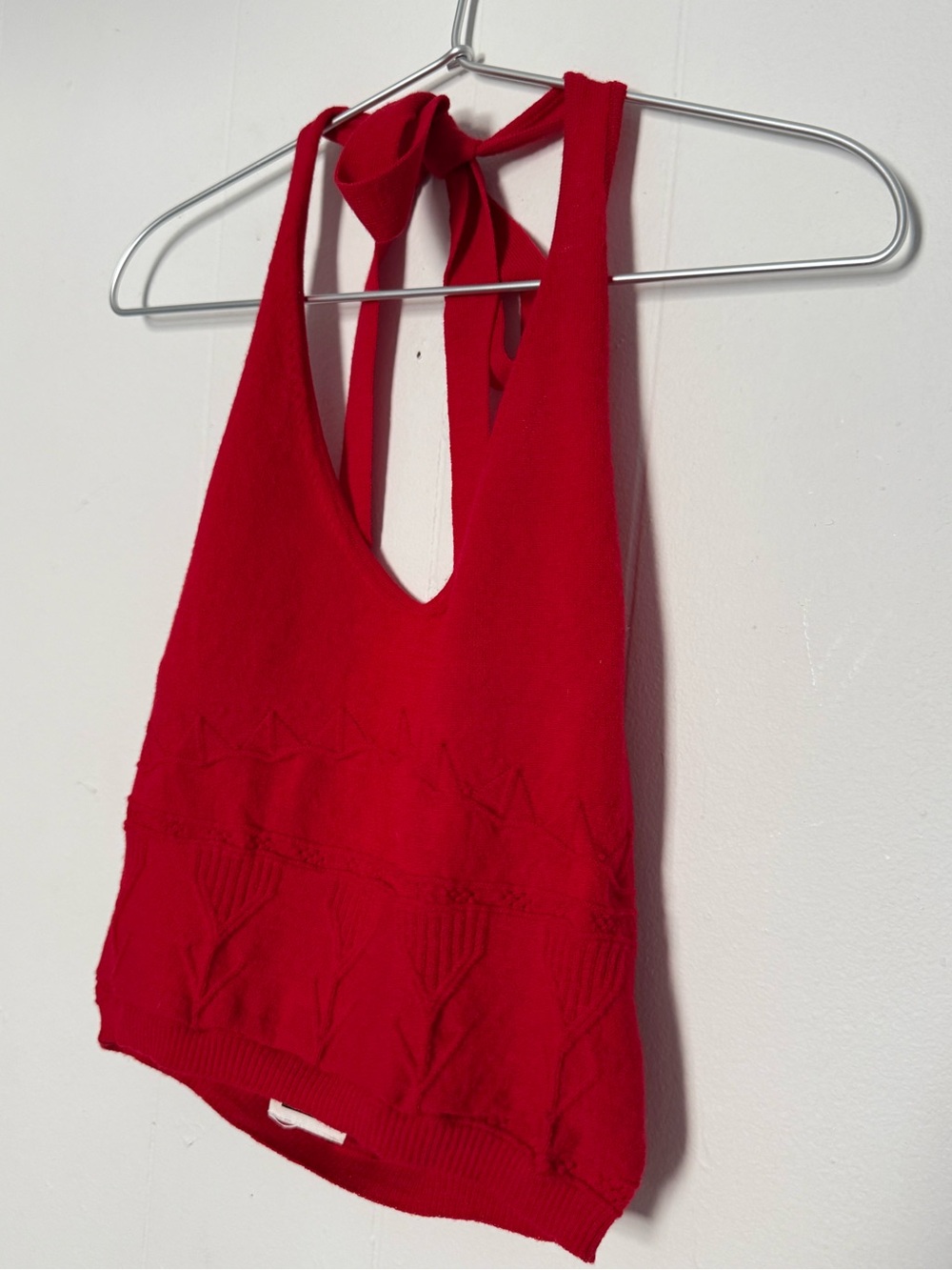 Hai red knit halter top